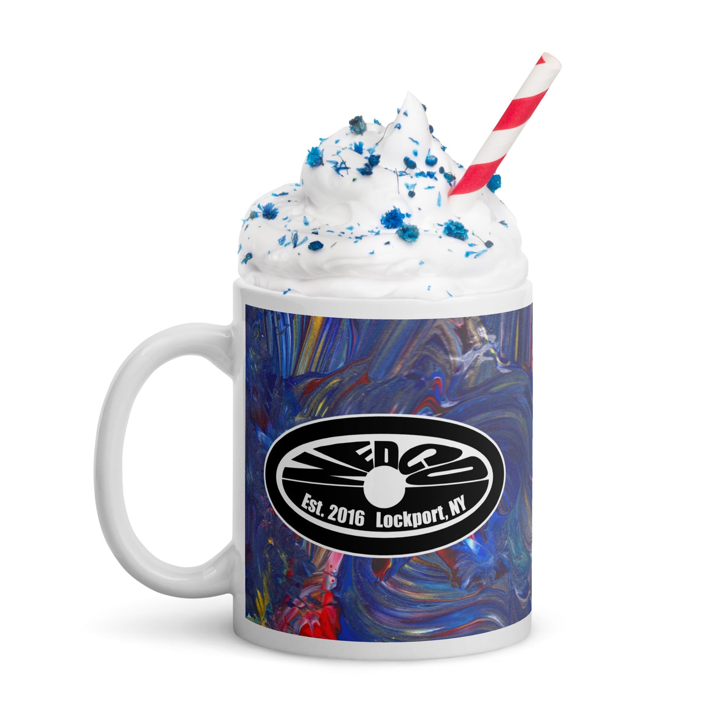 White glossy mug