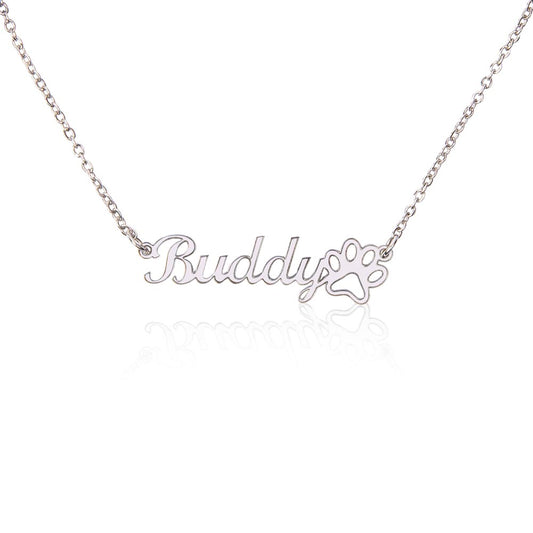 PAW PRINT NAME NECKLACE